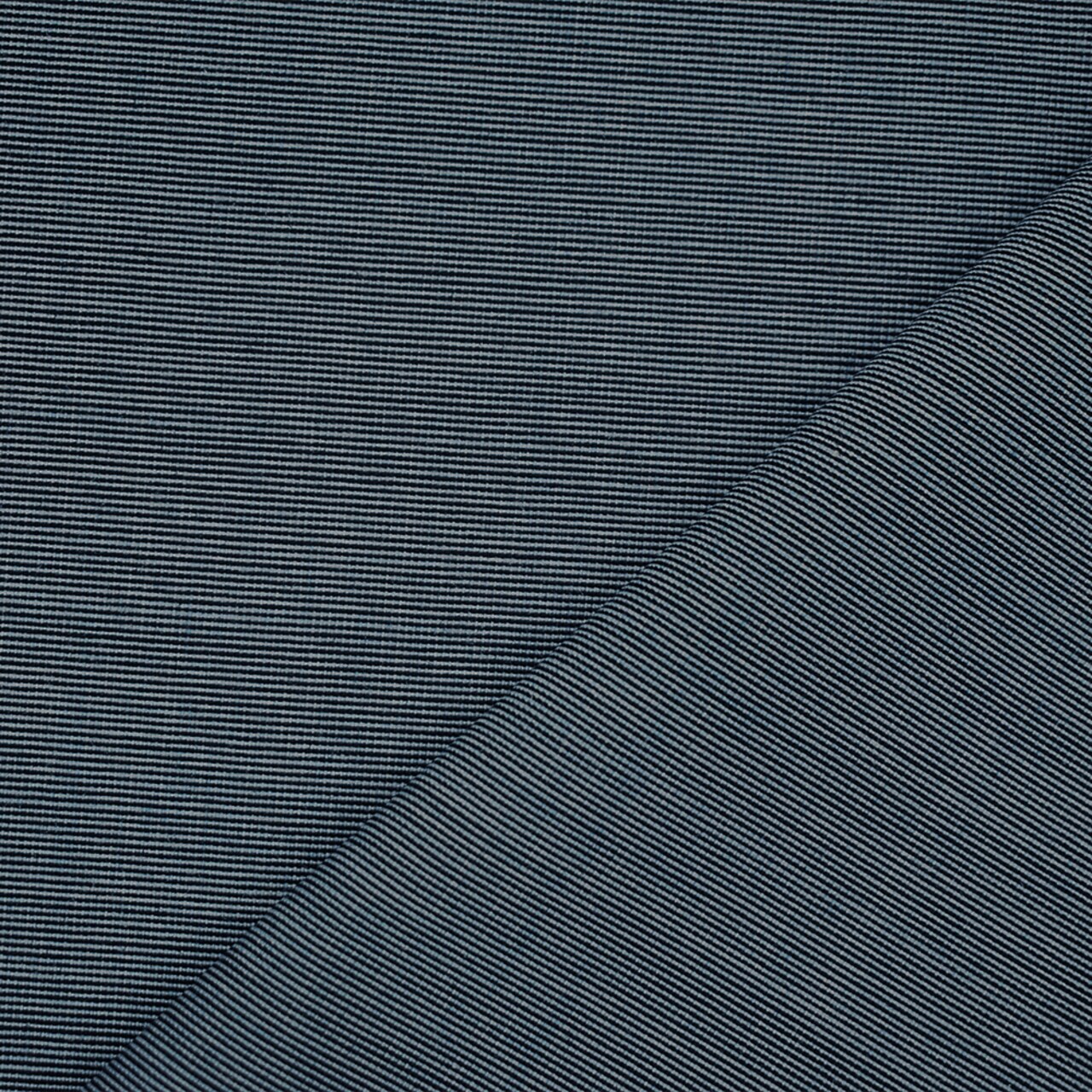 Navy-Light Blue-White Polyester Wool Blend Stripe Woven Shirting Fabric By the Yard